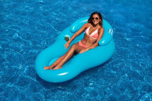 Inflatable Cool Chair Swimming Pool Lounger Float - 60.5" - Blue