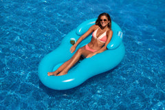 Inflatable Cool Chair Swimming Pool Lounger Float - 60.5" - Blue