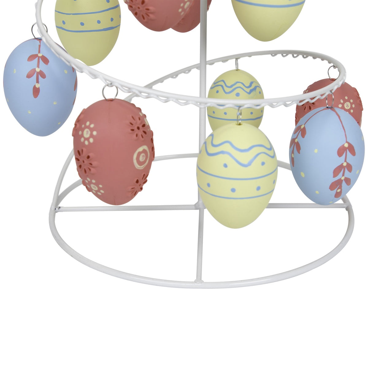  Northlight Floral and Striped Decorative Easter Egg Tree - 14.25
