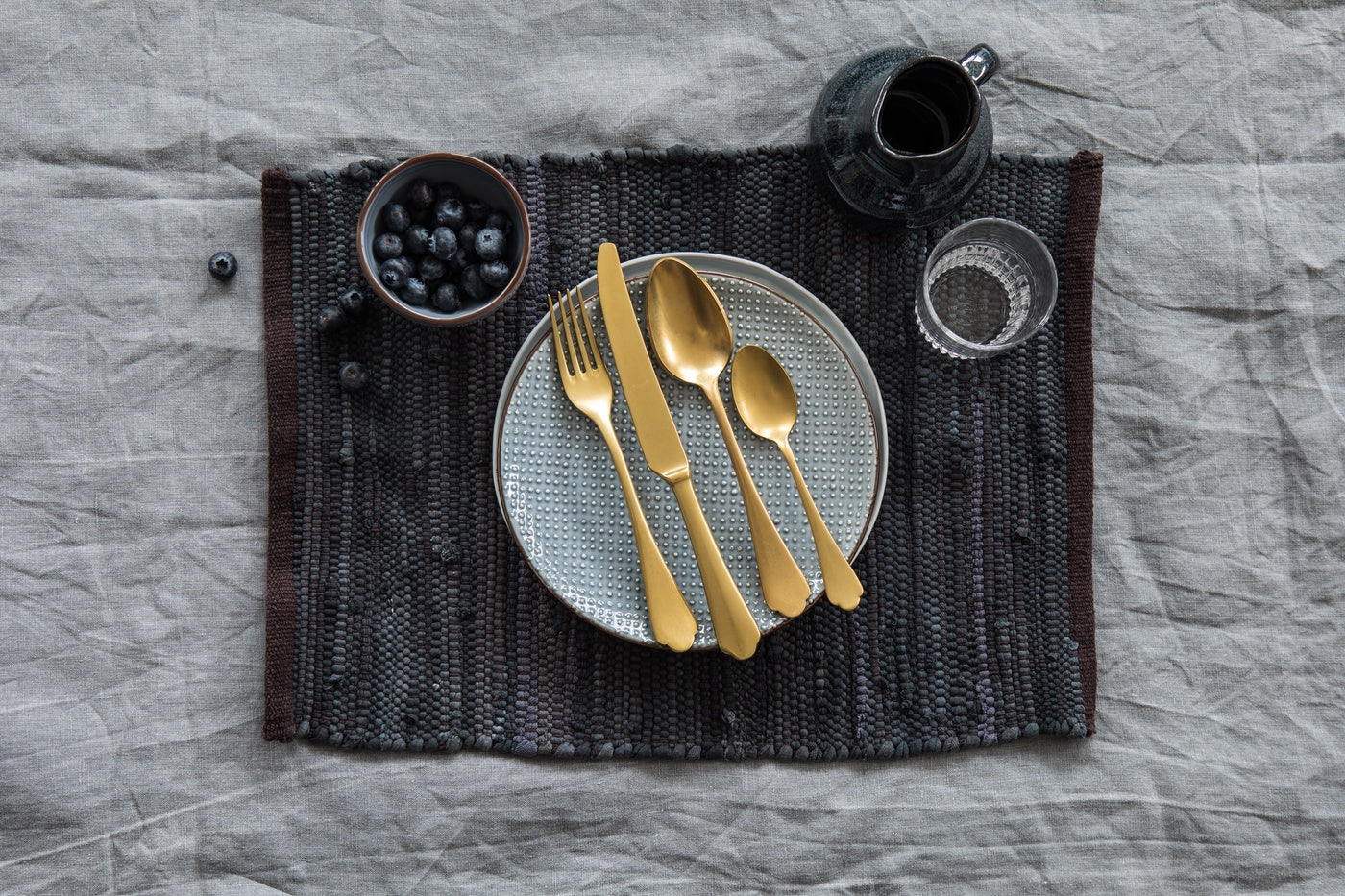  Mepra Dolce Vita Flatware Set - Pewter Gold - Bonton