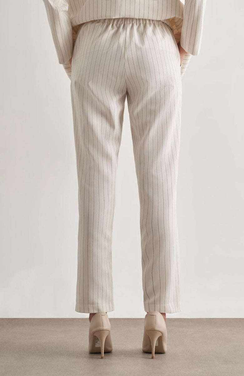  Mizalle Mizalle Women's Wide-Leg Pants - Ecru - Bonton