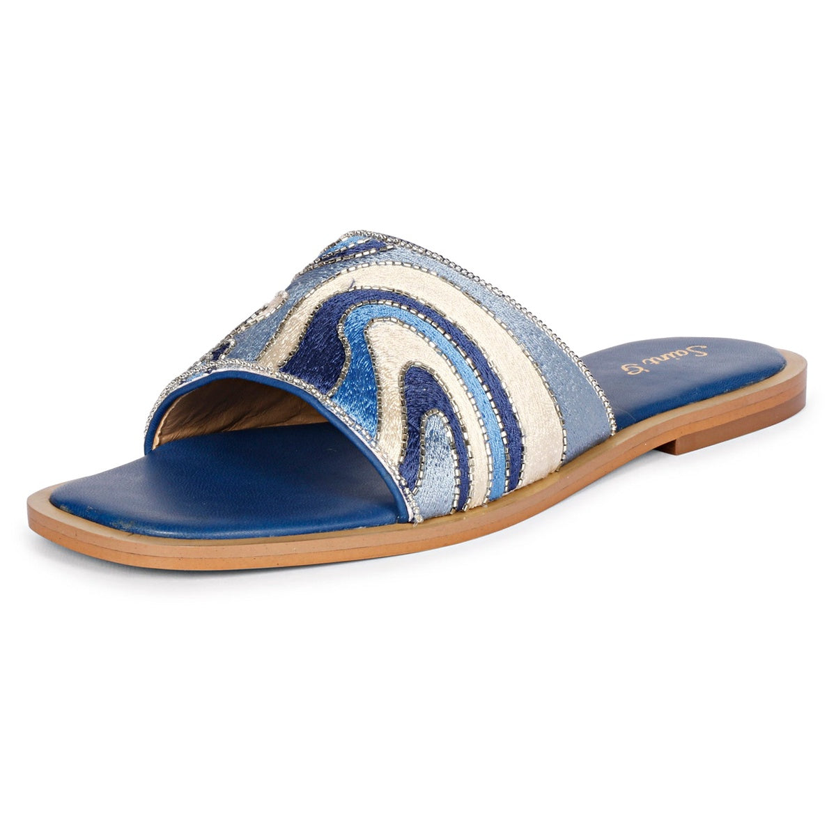  Saint G Giorgia Flat Sandals - Multi Blue - Bonton