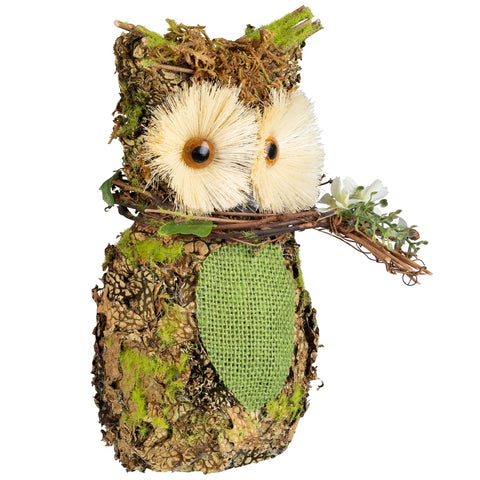 Spring Floral Owl Decorative Figure - 8.5" - Green