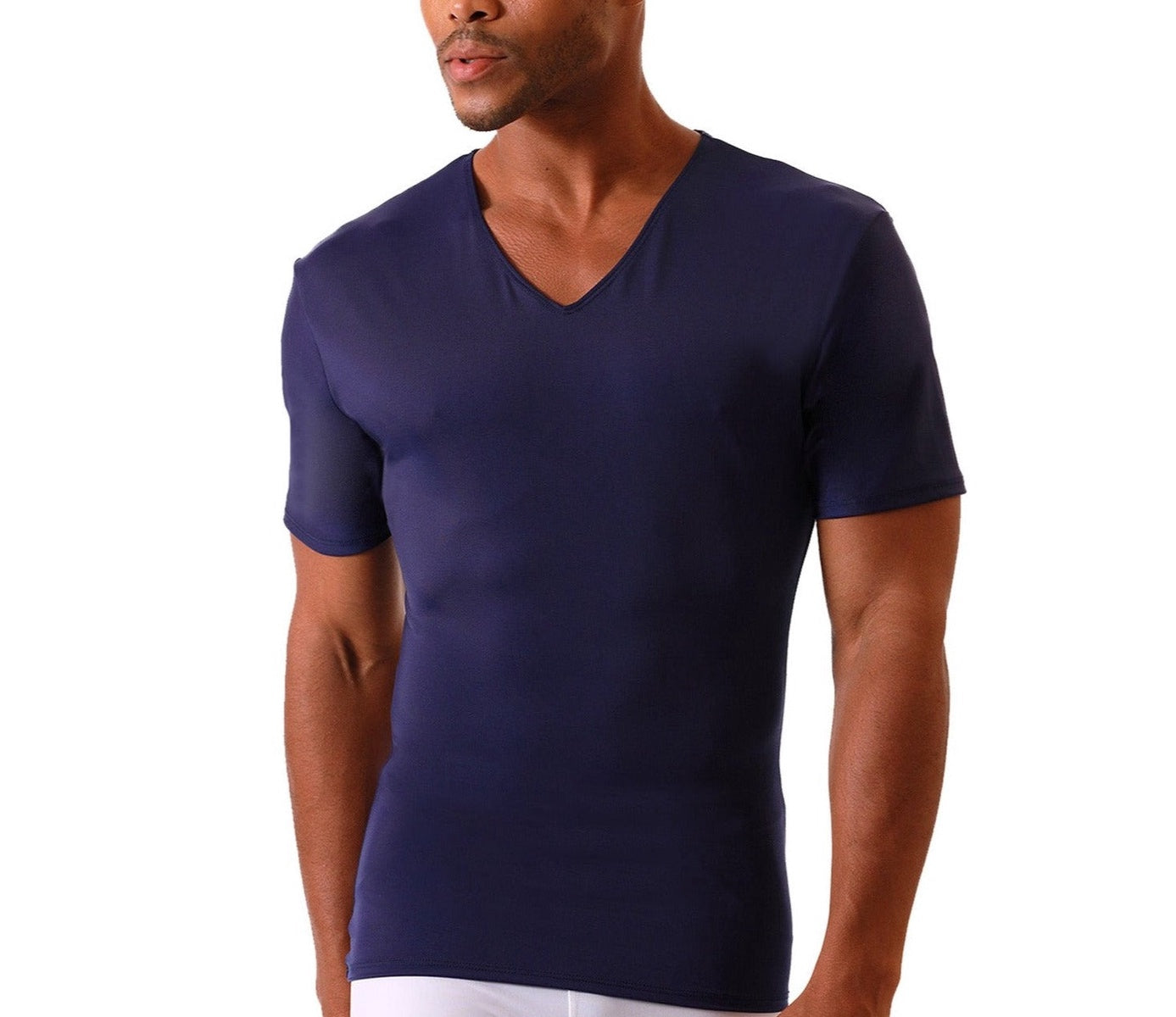  InstantFigure Insta Slim Compression V-Neck Shirt VS0001 - Black - Bonton