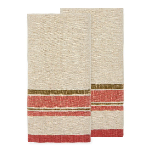Antibes Natural Tea Towels, Set of 2