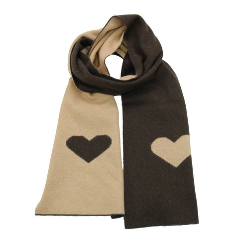 COLOR BLOCK SCARF WITH HEART