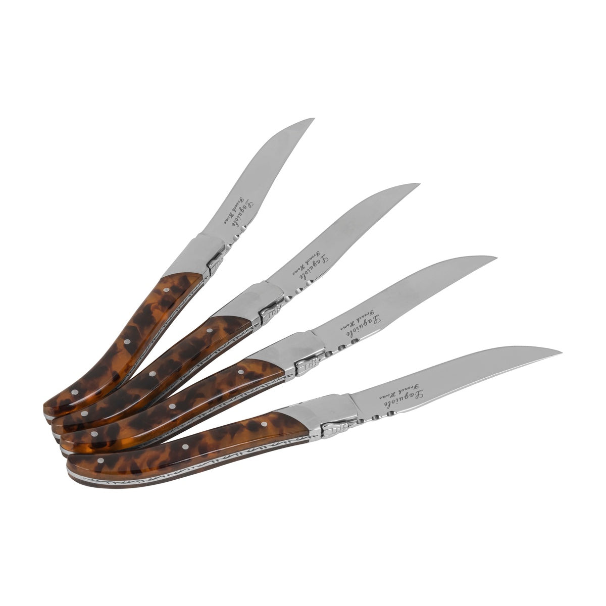  French Home French Home Tortoise Shell 4-Piece Laguiole Connoisseur Steak Knife Set - Default Title - Bonton