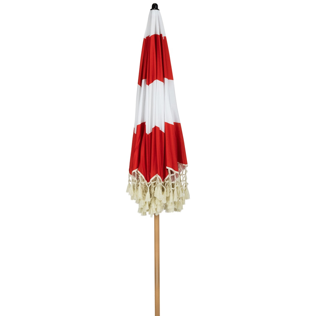  Northlight Striped Outdoor Beach Market Umbrella With Tiltt- 6.5' - Red and White - Red and White - Bonton