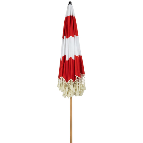 Striped Outdoor Beach Market Umbrella With Tiltt- 6.5' - Red and White