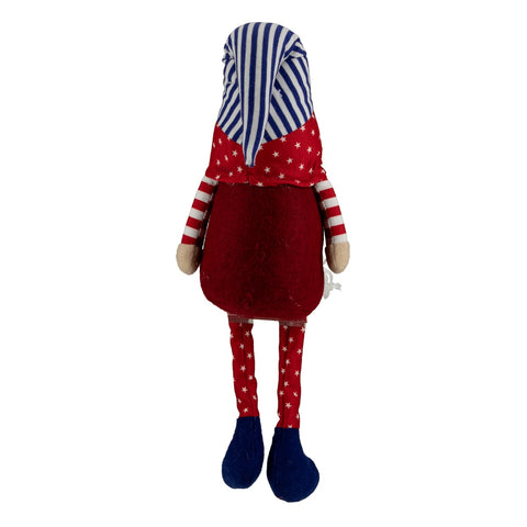 Patriotic Gnome Girl With Braids - 17.75"
