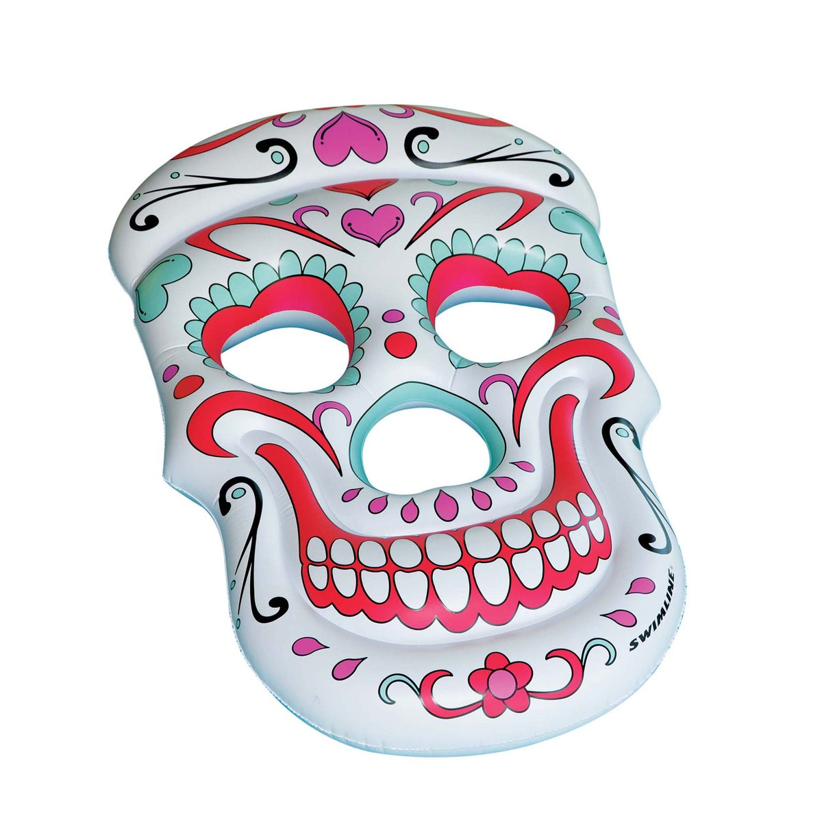  Swim Central Inflatable White and Pink Sugar Skull Swimming Pool Float  12-Inch - Default Title - Bonton