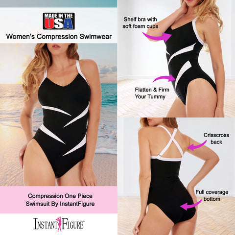 InstantFigure Two-Tone One Piece Swimsuit 13306P