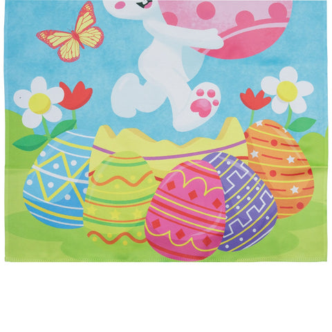 Happy Easter Bunny With Eggs Outdoor House Flag 28" X 40"
