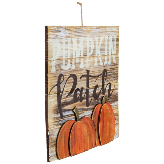 12" Pumpkin Patch Fall Harvest Wooden Wall Sign