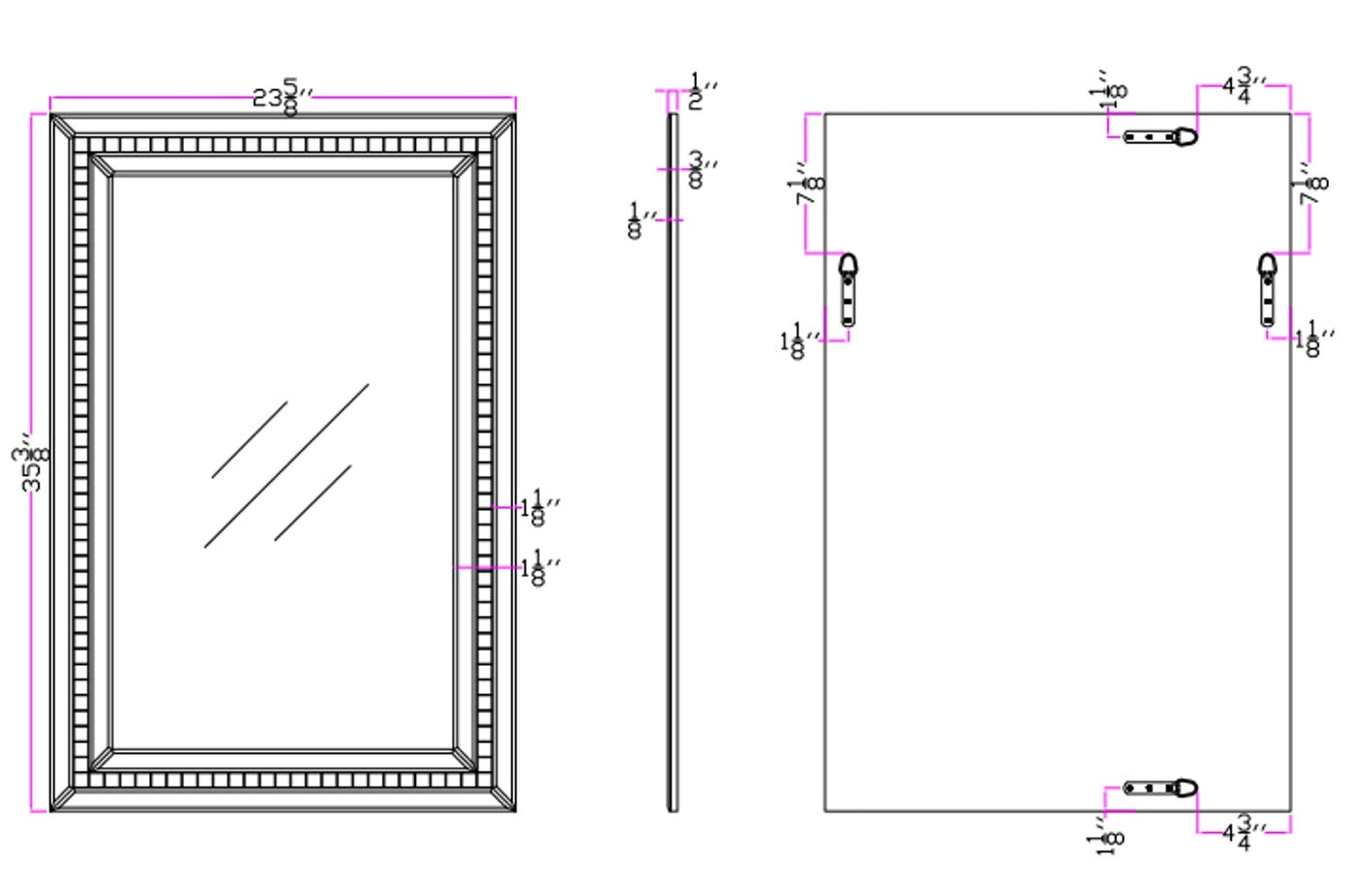  Mosaic Tiled  Beveled Bathroom/Vanity Mirror - Default Title - Bonton