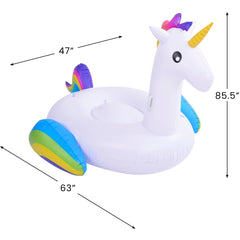 7' Inflatable Rainbow Unicorn Jumbo Pool Float