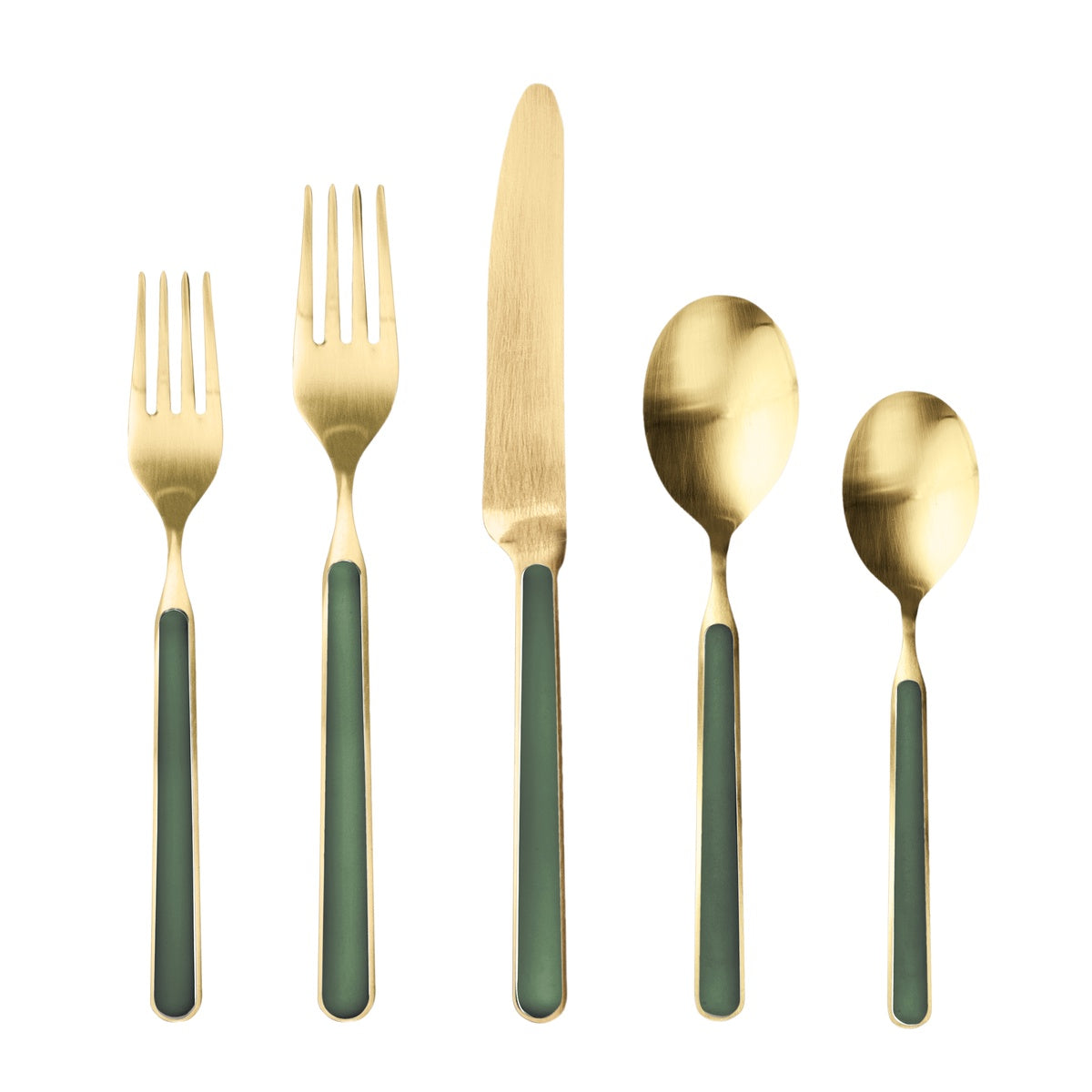  Mepra Fantasia Flatware Set - Forest Green - Bonton