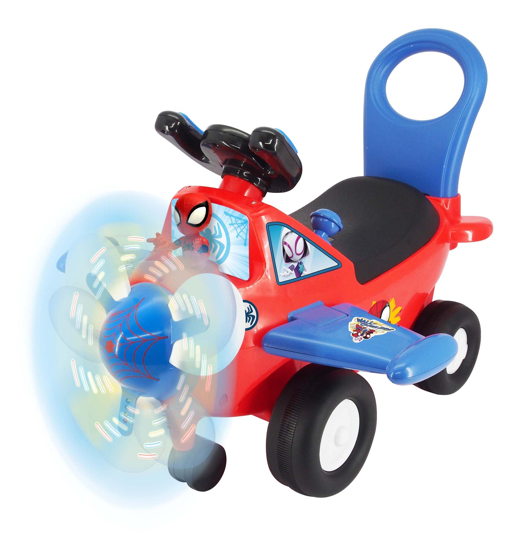  Kiddieland Marvel Lights 'N' Sounds Spidey Activity Plane Ride-On - Multi - Bonton