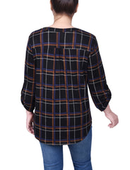 Petite 3/4 Roll Sleeve Top