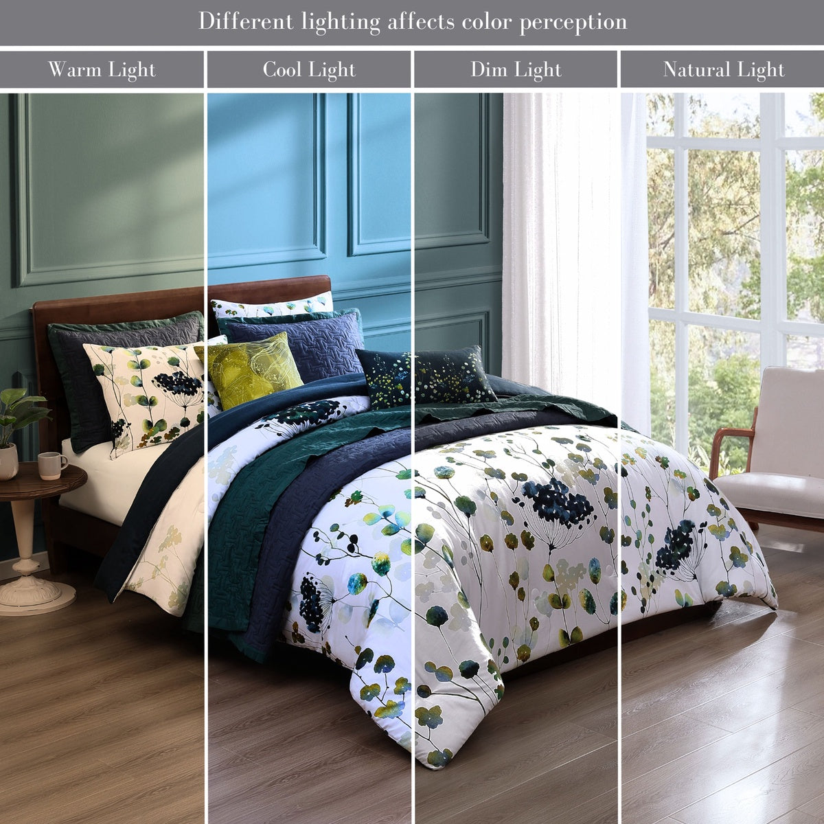  Bebejan Bebejan Abstract Vines 8 Piece Reversible Comforter & Coverlet Set - QUEEN - Bonton