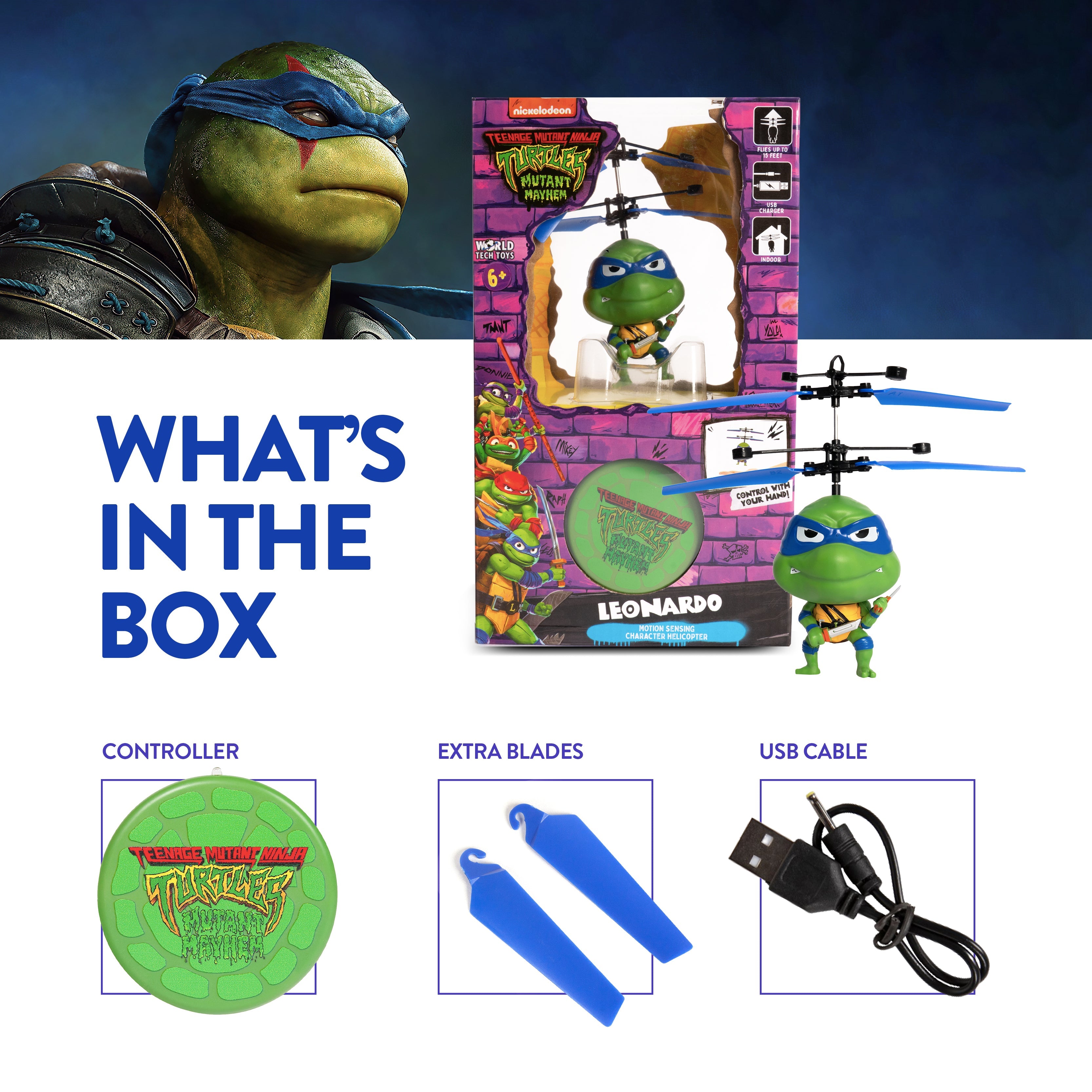  HobbyTron TMNT Mutant Mayhem Leonardo Big Head UFO - Default Title - Bonton