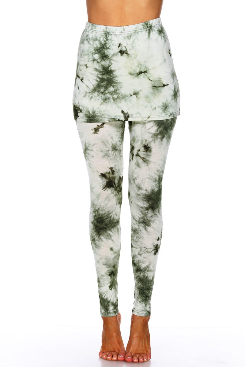  White Mark Tie Dye Skirted Leggings - XL - Bonton