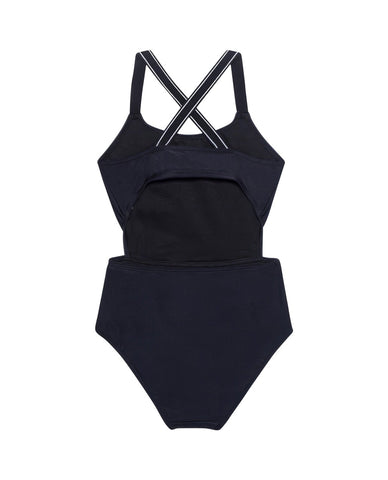 Hearts Round Neck Cut Out One Piece Swimsuit