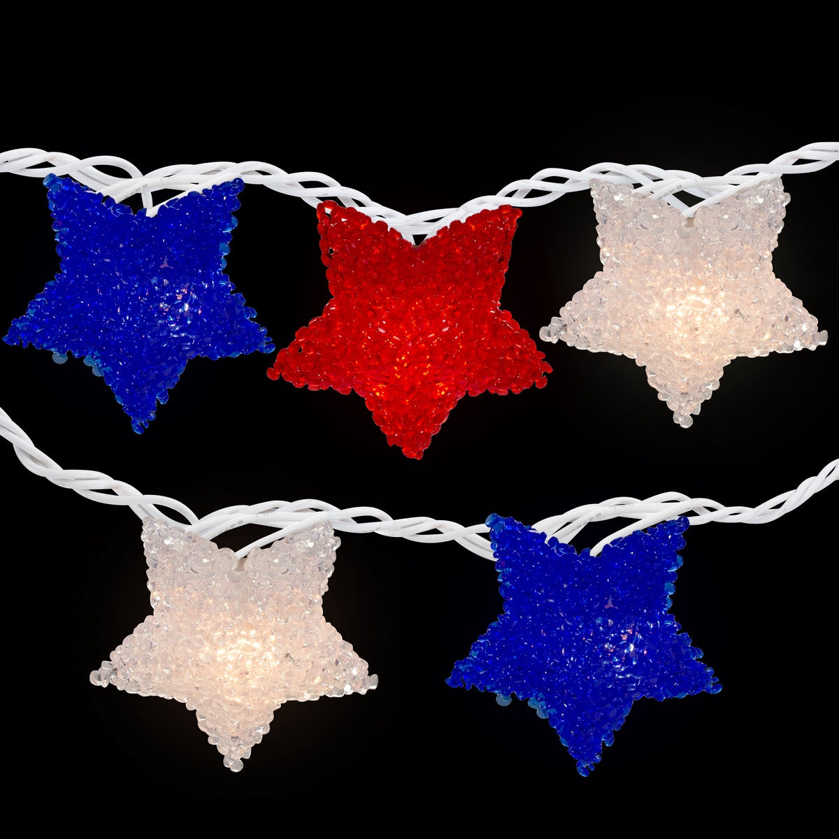  Northlight Patriotic Star String Light Set - 5.25' - White Wire - Red  White and Blue - 10ct - Default Title - Bonton