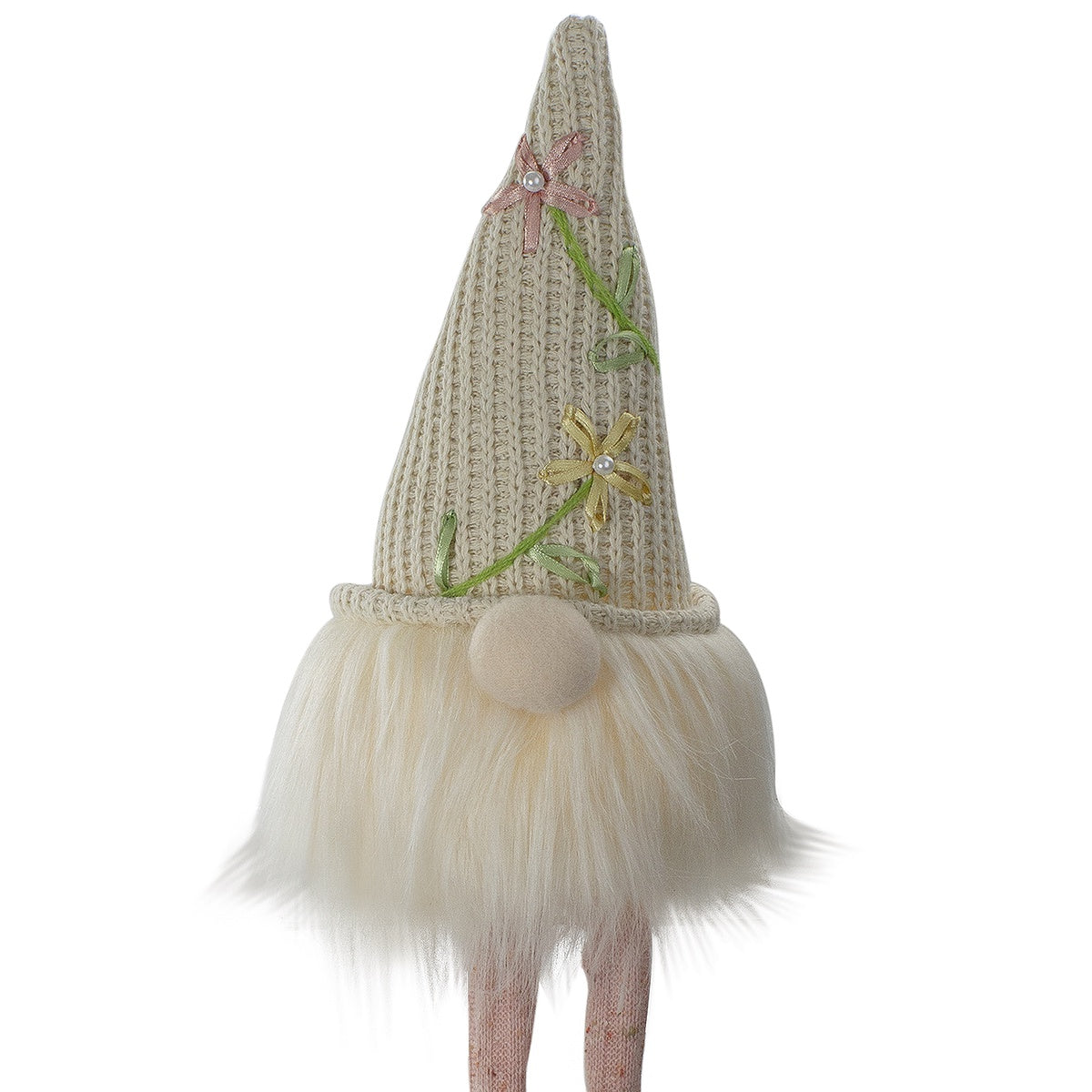  Northlight Lighted Sitting Floral Gnome Figure With Knitted Hat - 17