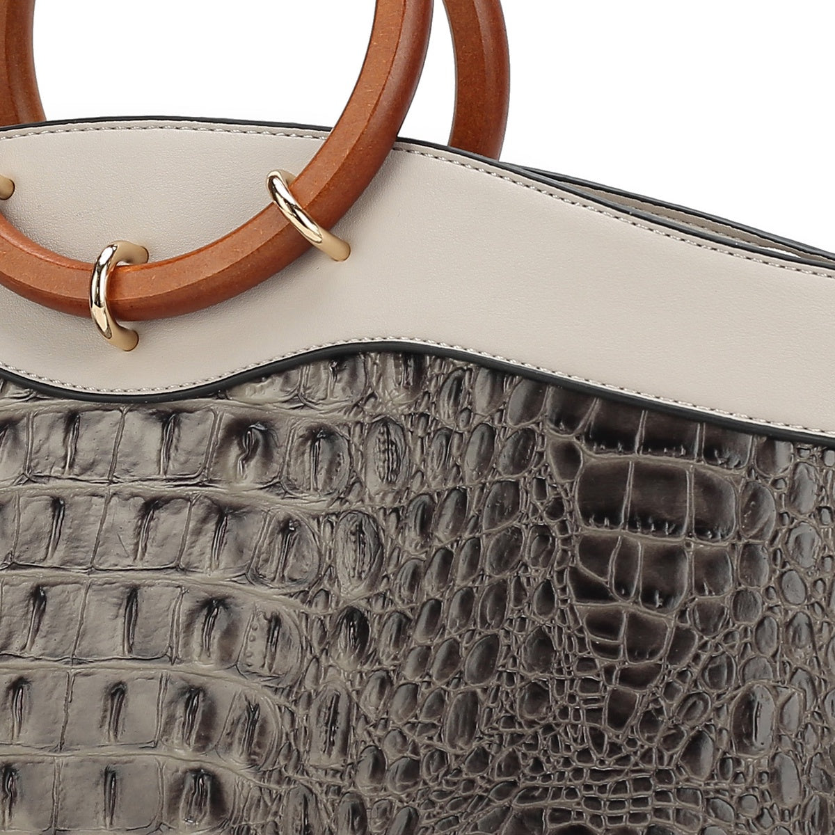  MKF Collection Phoebe Tote Bag and Wallet Set - Croco Black - Bonton