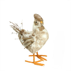 Spring Chicken Figure - 15.75" - Brown and Orange