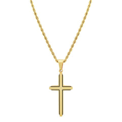 Rope Chain with Cross Pendant Necklace