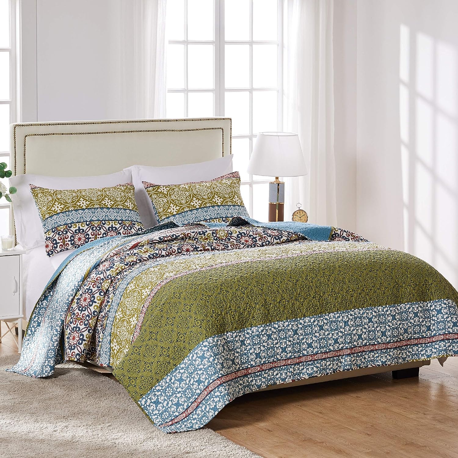  Greenland Home Fashions Shangri-La Boho Quilt Set - Multi - Bonton