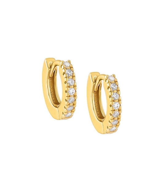 Cz Mini Huggie Earring Gold