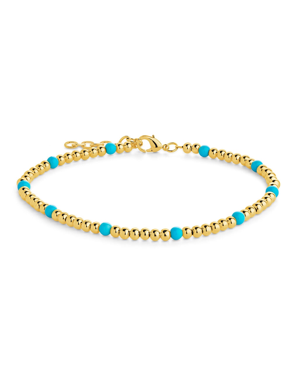  Sterling Forever Calypso Beaded Anklet - Gold - Bonton