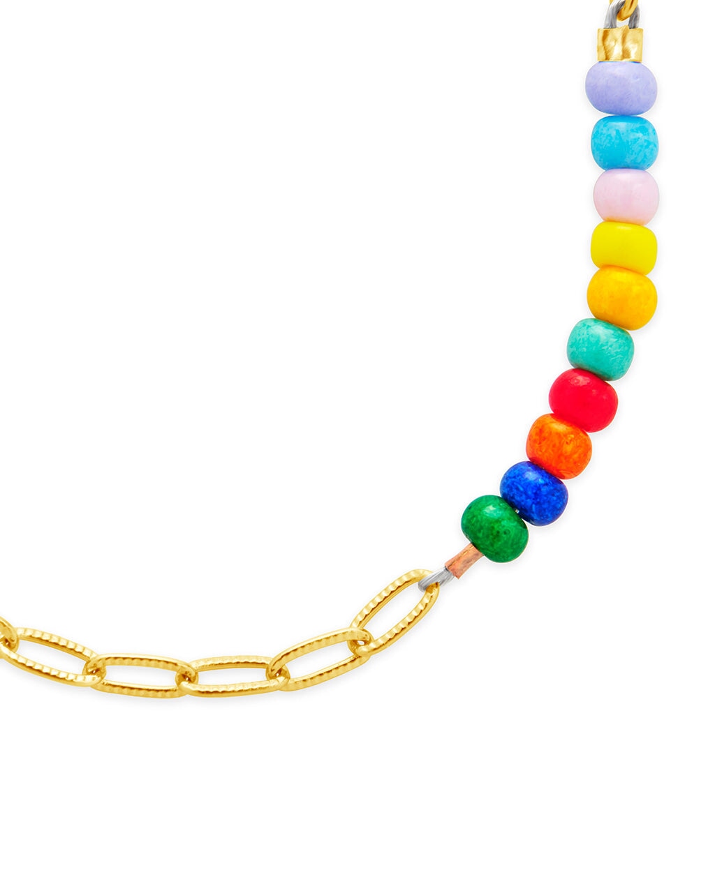  Sterling Forever Iridiana Beaded Anklet - Gold - Bonton