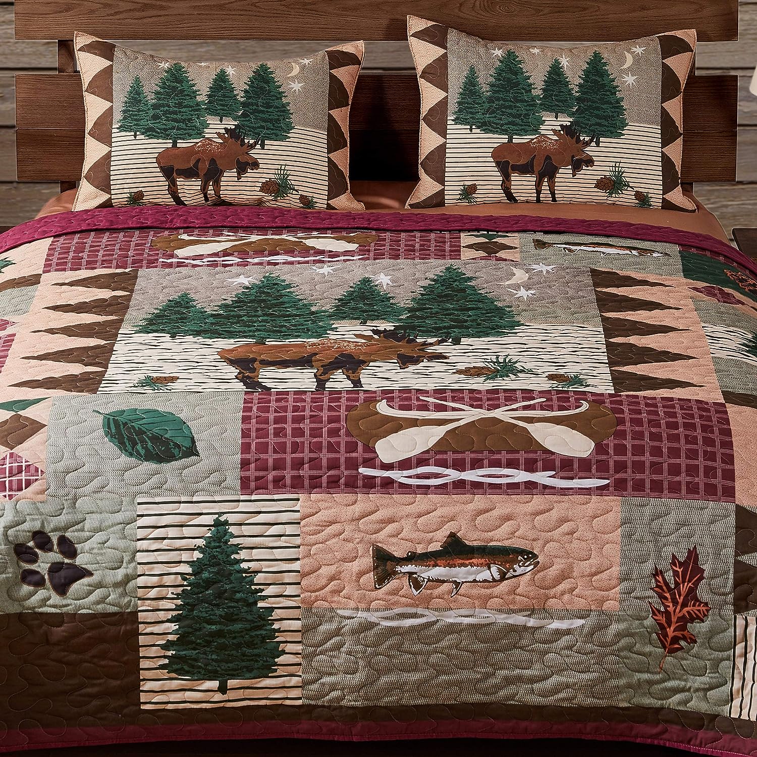  Greenland Home Fashions Moose Lodge Quilt Set - Multi - Bonton