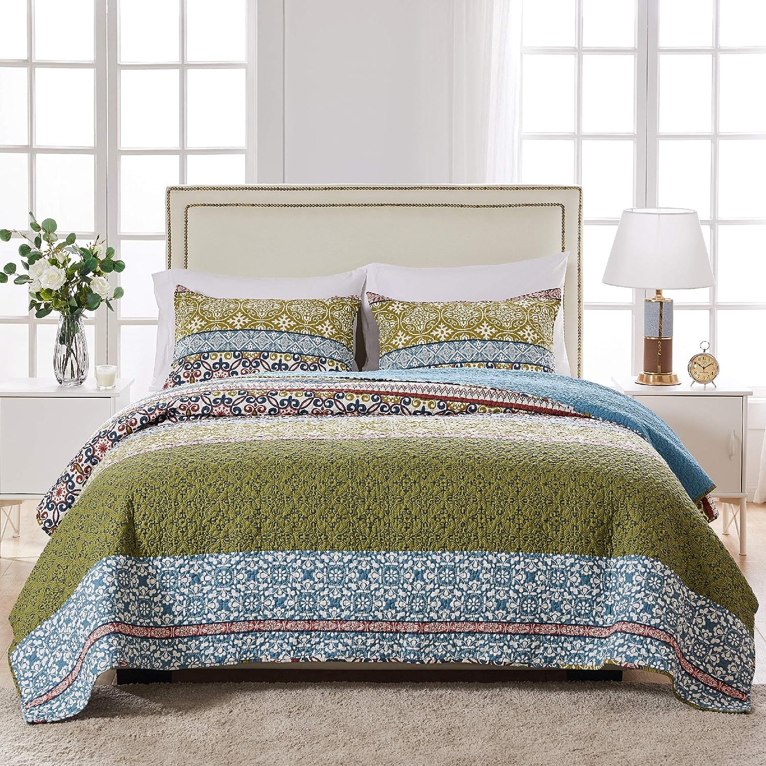  Greenland Home Fashions Shangri-La Boho Quilt Set - Multi - Bonton