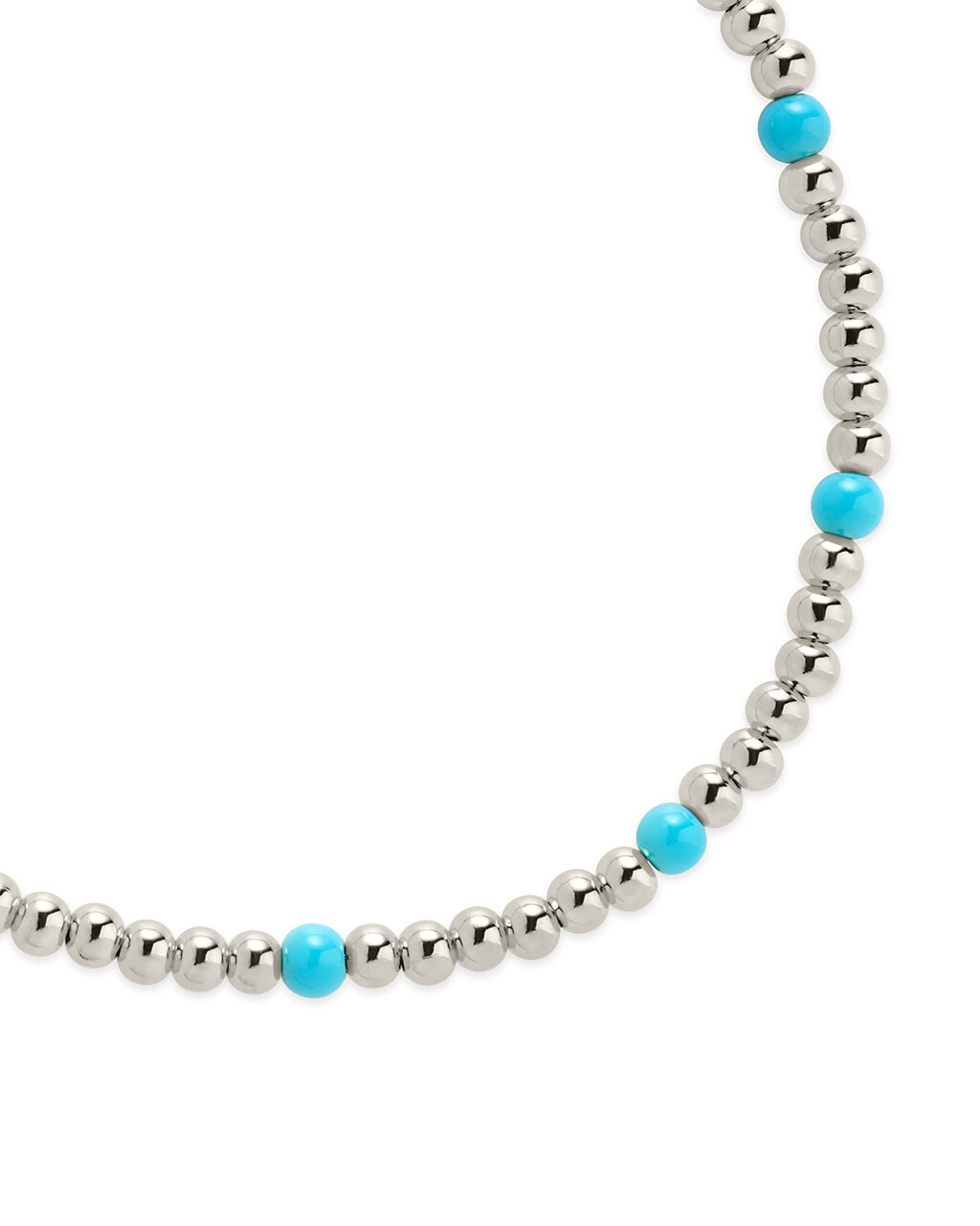  Sterling Forever Calypso Beaded Anklet - Silver - Bonton