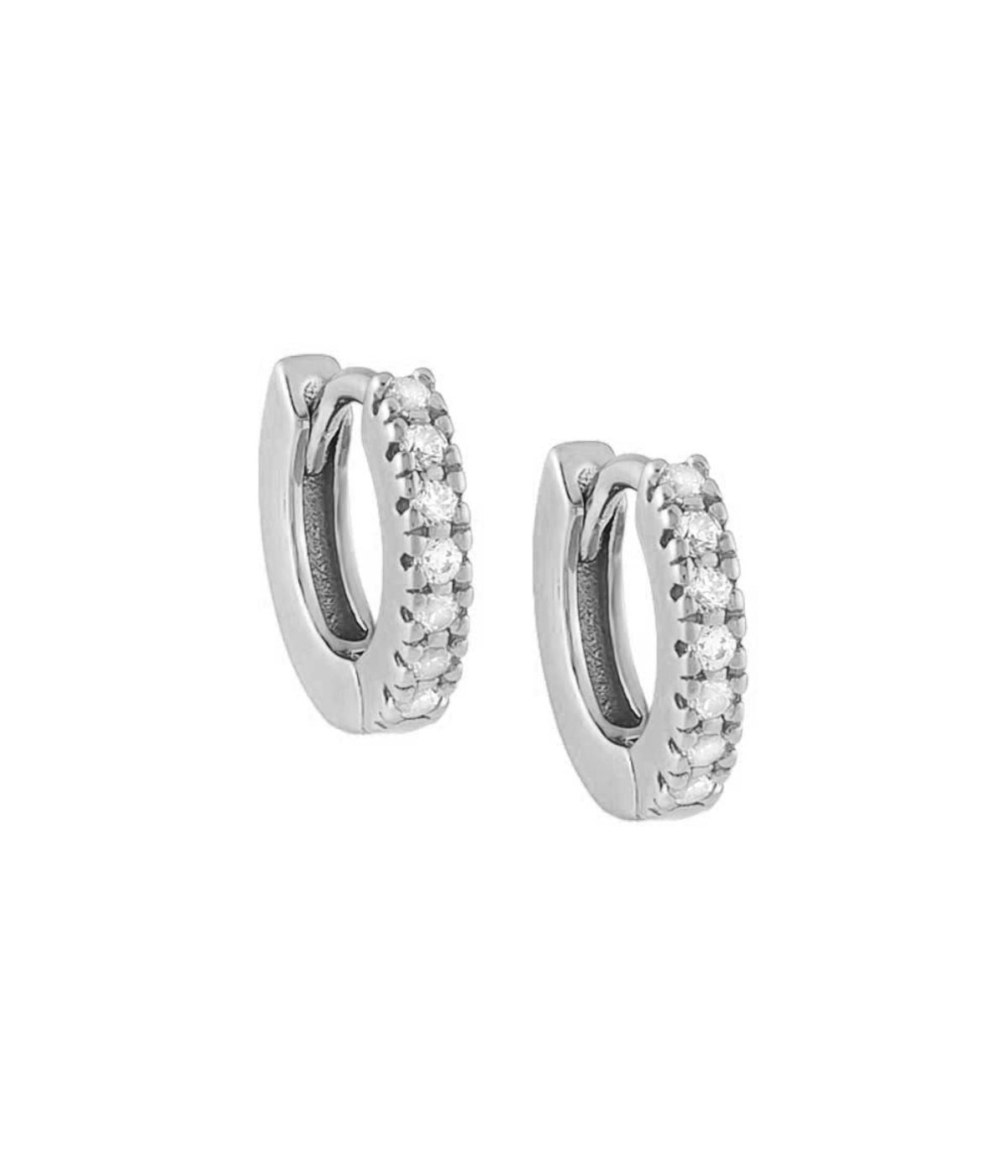  By Adina Eden Cz Mini Huggie Earring Silver - Silver - Bonton