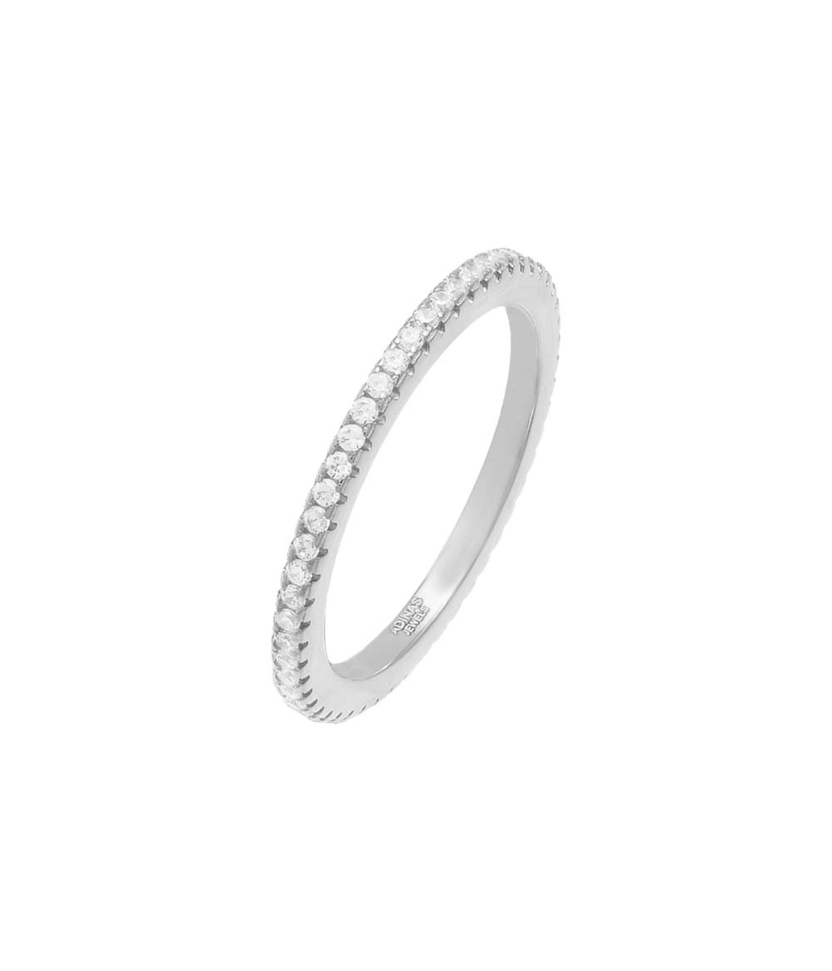  By Adina Eden Micro Pave Eternity Band Silver - Silver - Bonton