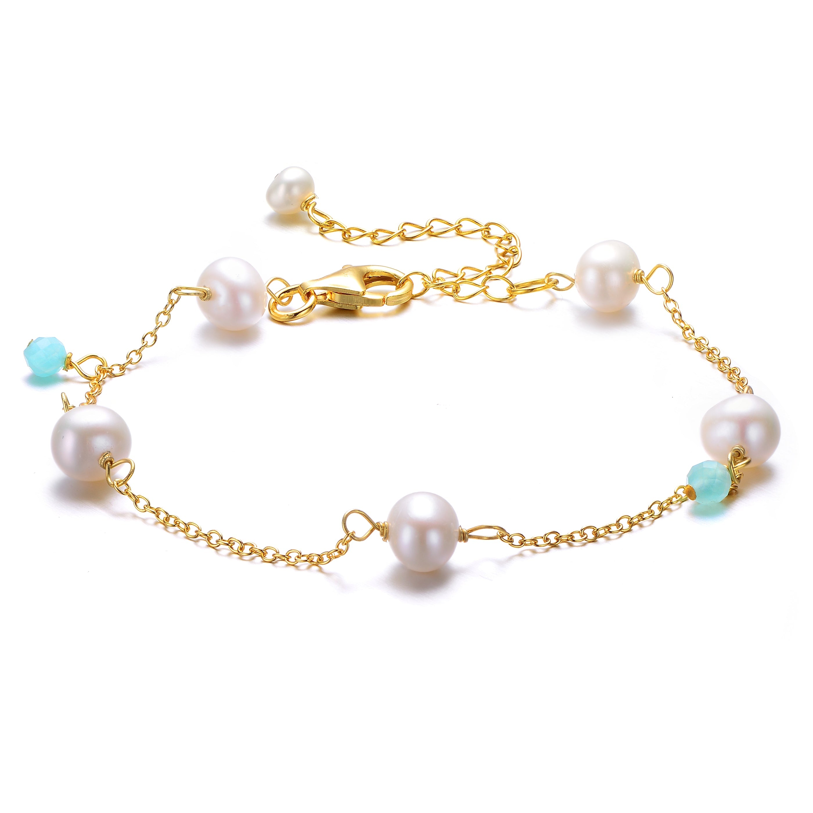  Rachel Glauber 14K Gold Plated Bracelet With Lustrous Pearls - Default Title - Bonton