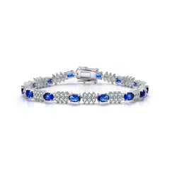 Genevive Classic White Gold Plated Tennis Bracelet