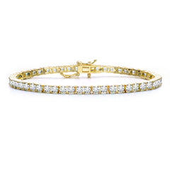 Genevive 4K Gold Plated Cubic Zirconia Tennis Bracelet in Emerald, Ruby, and Sapphire