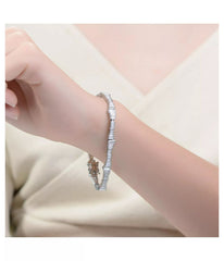 Rhodium Plated Clear Cubic Zirconia Tennis Bracelet