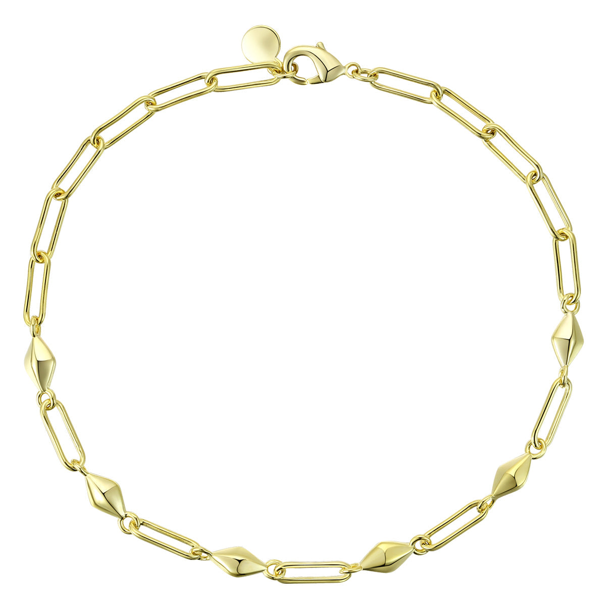 Rachel Glauber Adults/Teens 14K Gold Plated Paperclip Bracelet - Gold - Bonton