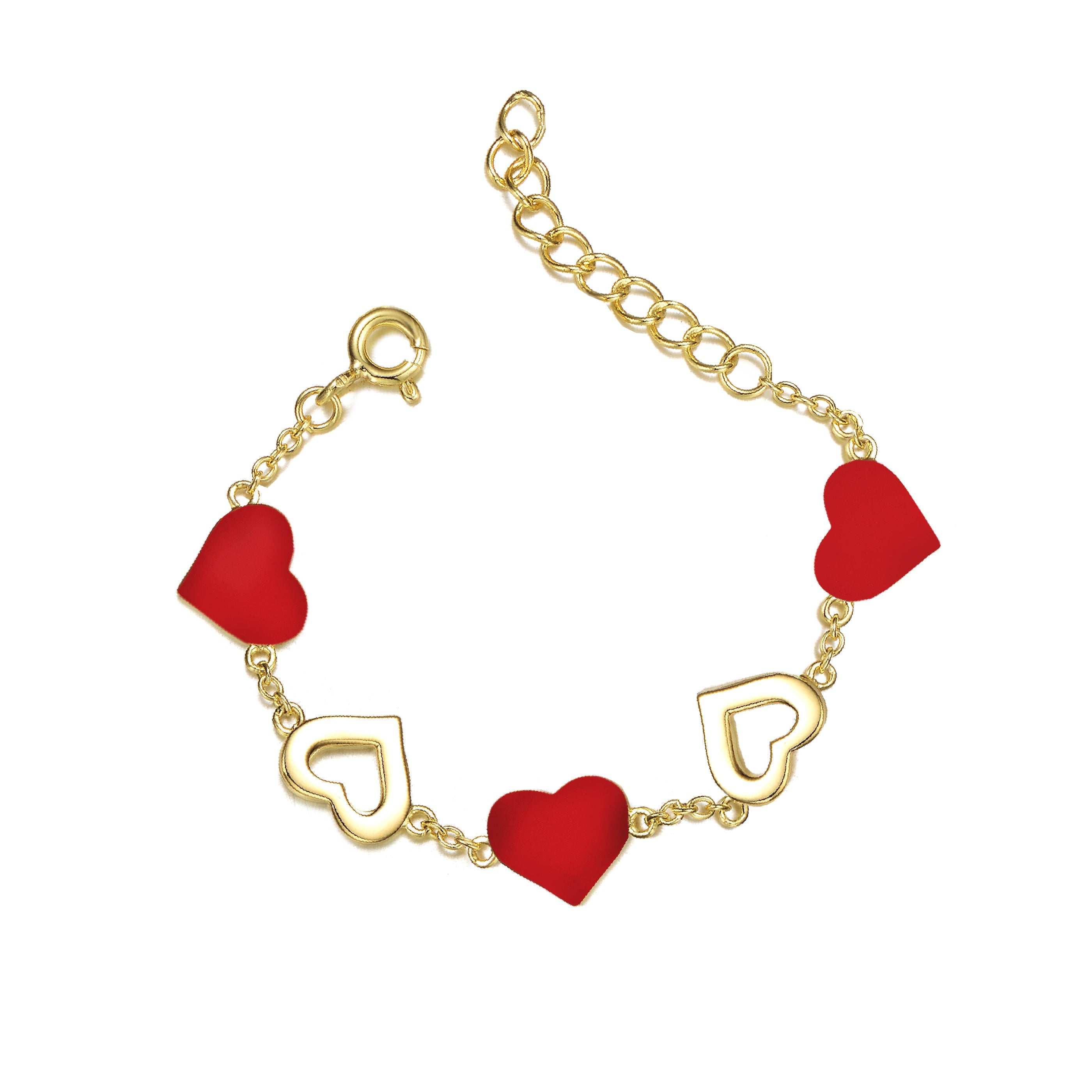  Rachel Glauber 14k Yellow Gold Plated Forever Heart Toddler Bracelet, Adjustable in Length, 1-6yrs - 14k Yellow GP - Bonton