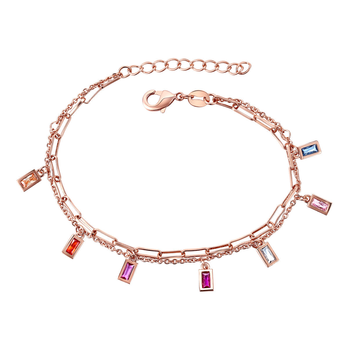  GigiGirl Kids/Teens Gold Plated Multi-Color Cubic Zirconia Charm Bracelet - Multicolor - Bonton