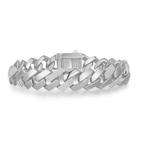14k Gold Plated/Rose Gold Plated Cubic Zirconia Miami Cuban Curb Link Bracelet