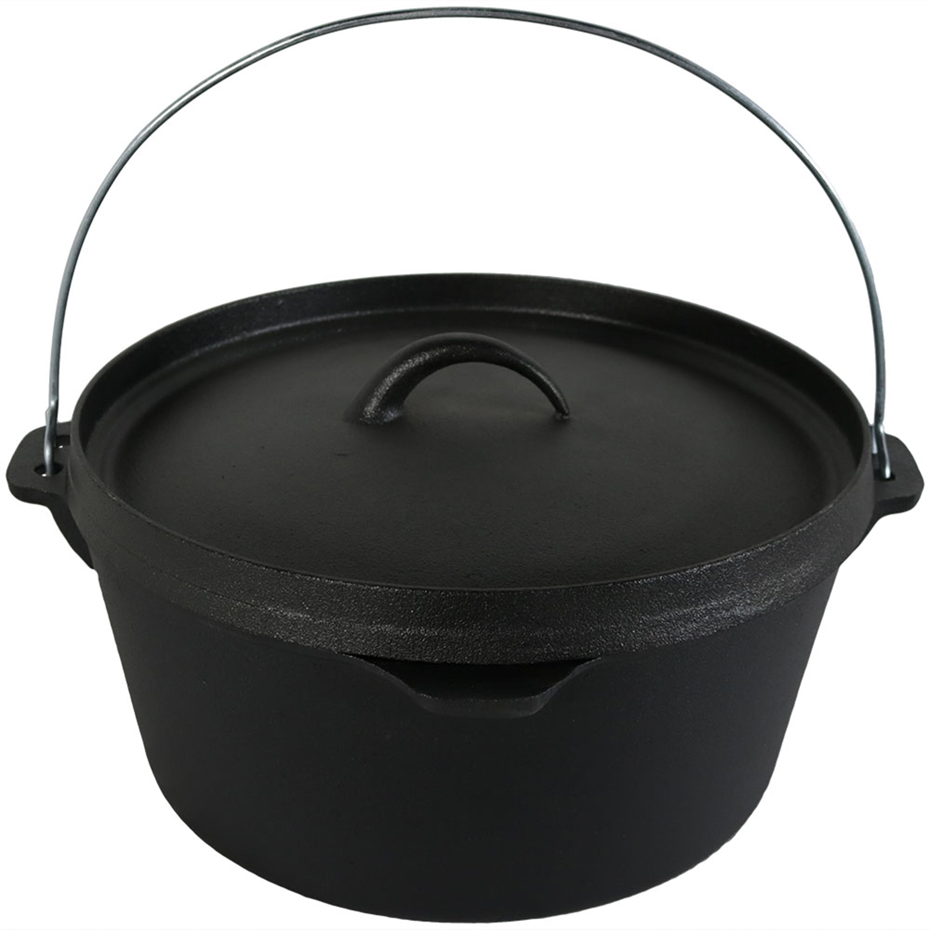  Sunnydaze Decor Large Pre-Seasoned Cast Iron Dutch Oven Pot with Lid and Handle - 8 qt - Black - Black - Bonton